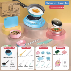 （COOLKID) Real Mini Cooking Set For Kids Kitchen Set Toys for Kids Girls Kitchen Toys for Girls