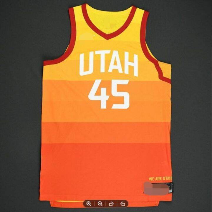 Donovan mitchell hot sale orange jersey