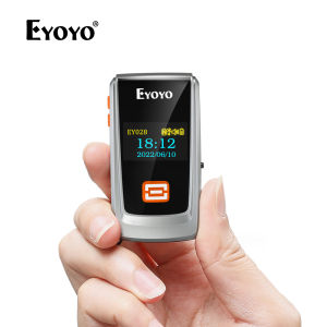 Eyoyo Bluetooth Mini QR Máy quét mã với màn hình LCD không dây di động 1D 2D Cuốn Sách Đầu Đọc Máy quét mã vạch cho thư viện lớp học hàng tồn kho tương thích với iPhone iPAd iOS Android POS Máy tính xách tay Máy tính bảng