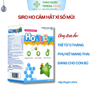 HORUBY Siro ho giải cảm cúm giảm ho đờm an toàn cho bà bầu trẻ sơ sinh - Hộp 20 gói/10ml