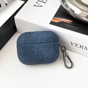 Denim mới vải mô hình cho AirPods 4 tai nghe trường hợp sang trọng vải bảo vệ bìa với Keychain cho Apple Airpod Pro 2 1 phụ kiện cho AirPods 3 2 1