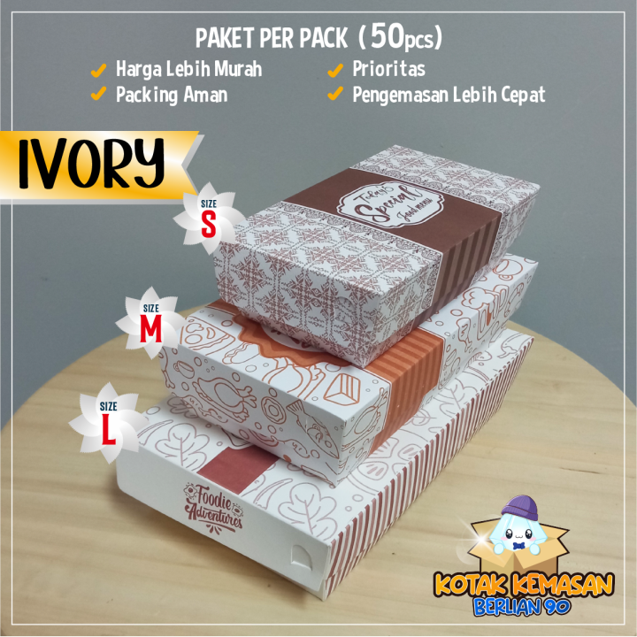 Paper lunch box putih S / kotak makan kertas M / paper lunch box L