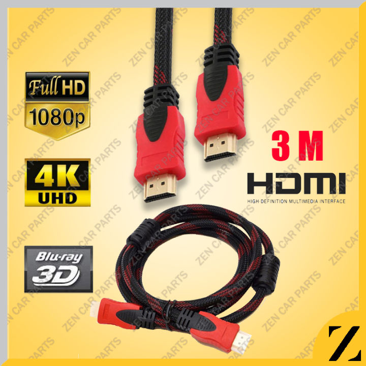 KABEL HDMI to HDMI 3M M 3METER Serat 3D 1080P Male Cowok