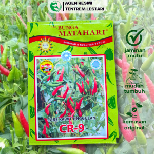 Benih Cabe Rawit CR 9 10 gr Cap Bunga Matahari Hijau Tegak Pedas