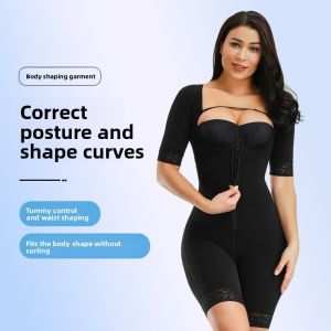 Black Tummy Control and Waist-cinching Corset Body Shaping Garment Bustier and Hip-lifting Bodysuit