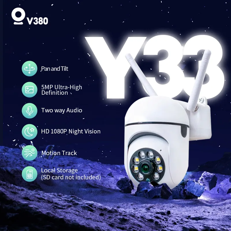 Cctv V380 Y33 Outdoor PTZ Human Tracking HD Night Vision Wireless