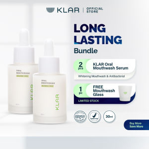 KLAR Long Lasting Fresh Breath Bundle - Obat Kumur & Pemutih Gigi Alami Tanpa Rasa Nyeri & Ngilu Dengan LUSENS+ Formula 30ml [2 Pcs]