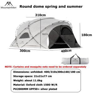 MOUNTAINHIKER   | Half Dome Canopy | Spacious | Two Doors | with Walls Option | Camping | Outdoor | Tent
