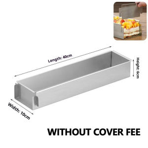 Rectangular aluminum baking mold with detachable base - perfect for making tiramisu fruit tarts and layered cakes - suitable for both professional and home baking.