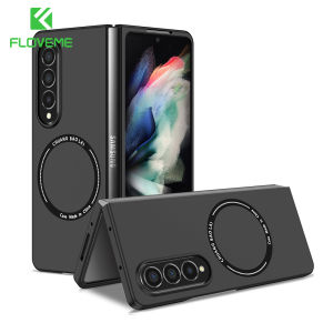 FLOVEME Magnetic Wireless Charging Phone Case For Samsung Galaxy Z Fold 3 Fold 4 Hard PC Matte Anti Fingerprint Shockproof Back Cover For Galaxy Z Fold 3 Fold 4