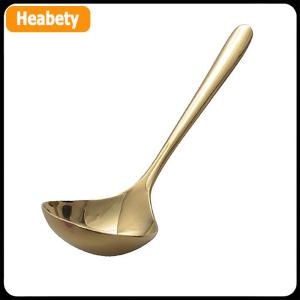 【2-3 days delivery】 Stainless Steel Big Head Round Spoon Net Red Golden Dinner Long Handle Stirring Dessert Spoons For Kitchen Accessories Gadgets
