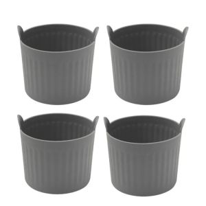 FLYING 4pcs Silicone Air Fryer Liners Non Stick Oil-Free Muffin Cup Mold Reusable Mini Egg Poacher Mold for Oven Baking