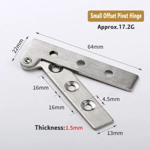 1Pc 2.5inch/ 4inch 360 Degree rotatable Door Pivot Hinges Cabinet Door Hidden Hinge for Windows Fence Sheds Kitchen Gate Closet Cupboards