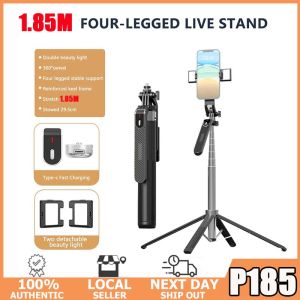 Phone tripod with remote Selfie Stick Tripod stand for phone Extendable 1.8m/1.85m 360 Rotation Tripod Gopro Action Cameras Balance Steady Shooting Live