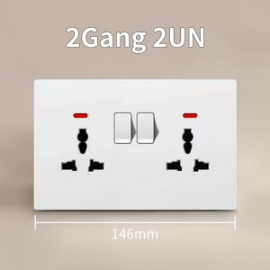 TEP White 86 type Wall Switch Light Panel Power Socket With USB Modern Lighting Switch Socket LED 1/2/3/4 Gang