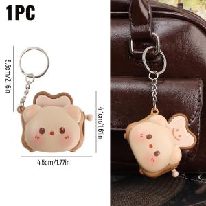 2pcs Cute Toaster Keychains Sound Stress Relief Press Button Funny Keychains for Friends Couples for Bag Backpack Decor Gifts