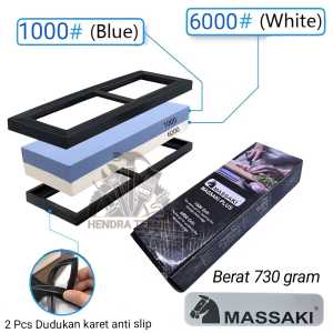 BATU GOSOK 7" ORIGINAL MASSAKI CORUNDUM BATU ASAH PISAU ASLI ALUMINIUM OXIDE UNGKAL SHARPNING STONE 177mm