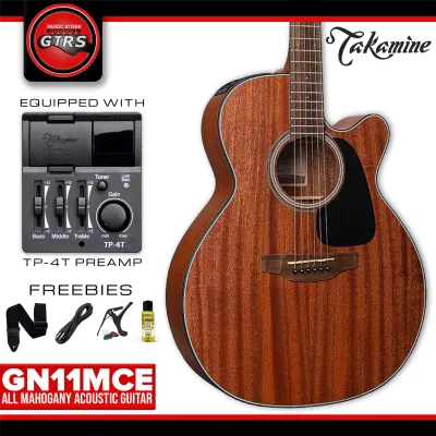 Takamine GN11MCE All Mahogany Body Acoustic Guitar with TP4T Preamp Equalizer and Tuner