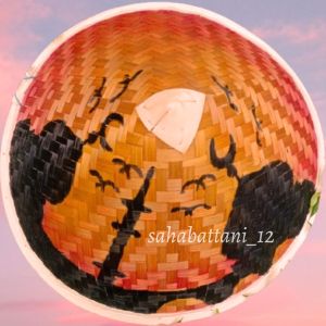 Caping petani jawa lukis anak tema ramadhan / topi petani hias dekorasi aesthetic