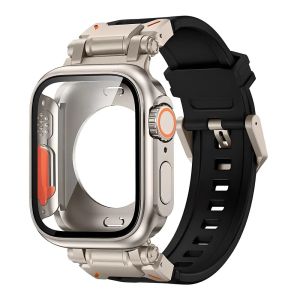 GEEKTHINK Silicone Strap+Case for iWatch Band 44mm 45mm 46mm Cover TPU band For IWatch Series 10 9 8 7 6 SE2/SE 5 4  Change To Ultra 2