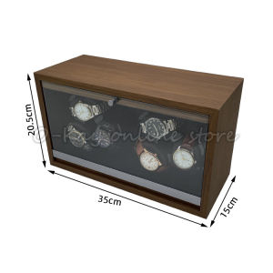 3-in-1 Automatic Watch Winder Bi-directional Rotation Carbon Fiber Watch Storage Display Box