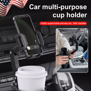 Car Multifunctional Cell Phone Holder 2in1 Phone Mug Drink Holder Adjustable Angle Car Cup Holder Cell Phone Mount Stand Cradle