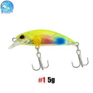 Seawave 7Pcs 5g/5cm Fishing Bait Top Water SwimBait Lure 3D Eyes Minnow Buzz Bait Lure