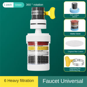 6 Layer Filtration 360°Faucet Filter Water Saving Kitchen Splash Proof Water Purifier Filtration
