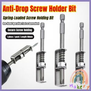Makery Spring Loaded Screw Retaining Adapter Anti-Drop Screwdriver Bit Holder for Electrician DIY Repair1PC