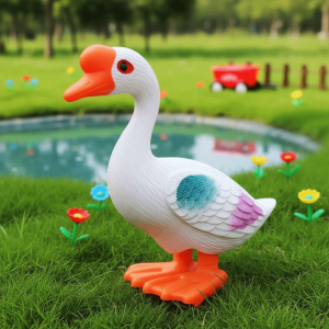 IPIE2 Plastic Material Clockwork Jump Toy Novelty Feature Cute Design Simulation Animal Toy Clockwork Mechanism Jumping Mechanism Jumping Goose Toy Kids Play