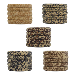5pcs Leopard Print Hair Ties for Daily Use Hair Scrunchies Elastic Hair Rope Hair Circles for Women Girl Various Outfit