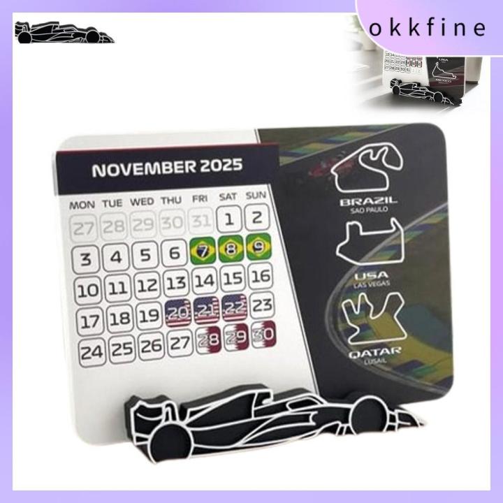 OKKFINE 7.0" x 5.5" 2025 Racing Calendar Formula 1 With F1 Car Stand