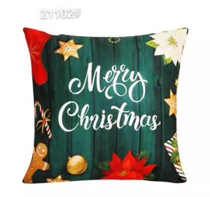 【Free Shipping】4Pcs Christmas Throw Pillow Case Cushion Cover Sofa Cover 18x18inches For Home Decor Square Bolster With Zipper