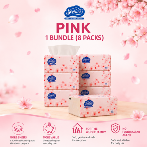 Flash Sale 8 Packs Scotties Facial Tissue Paper Towel Tissue Paper  480 Sheets 4 Ply 100% virgin pulp Tissue ST