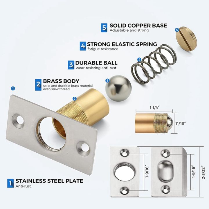 Closet Door Ball Catch, Door Ball Catches for Interior Doors, Dual