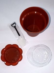 Plastic Dessert Pudding Jelly mousse Cup Flower Pot with Lid Base Plate Spade mini plant pot or food ice-cream container flower arrangement plant castus plant air plant