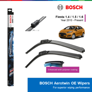 BỘ GẠT MƯA BOSCH AEROTWIN EURO SET A432S 26" & 15": FORD FIESTA 1.4/1.6/1.5/1.0 ĐỜI XE 2010 ĐẾN NAY
