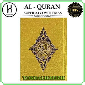 Al Quran Super Cover Emas A4 Ukuran Besar 21 x 30cm Kertas HVS