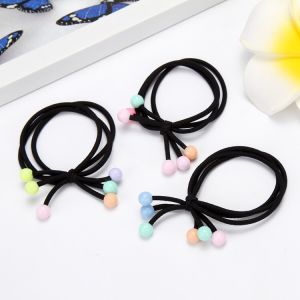 Ikat Rambut Karet Hitam Style Korea Polkadot