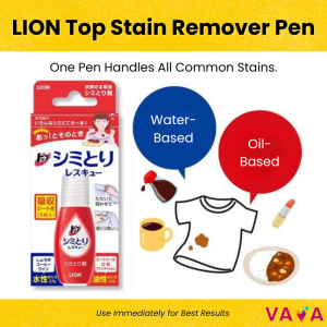 LION Top Stain Remover Rescue 17ml – Bleach Pen Spot Cleaner for Clothes with Absorbent Sheets | Portable & Safe for Delicate Fabrics