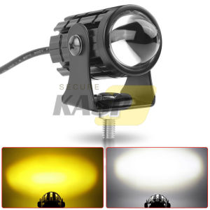 2pcs Motorcycle Driving Lights Two Colors Led Fog Light White + Yellow 12-60v 20w Waterproof Spotlights (With Switch)