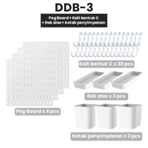 Gantungan Rak Dinding SerbagunaPeg Board Dinding Dengan Gantungan Multifungsi - Ambalan Dinding Susun