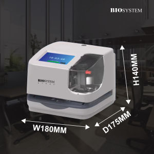 BIOSYSTEM Time & Date Stamp Printer ETP20 with digital display white casing dimensions 180mm width 175mm depth 140mm height.