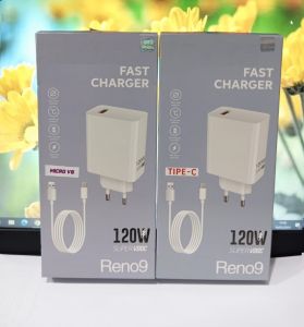 Charger OPP RENO 9 Super VOOC 120W Fast Charger Support Fast Charging
