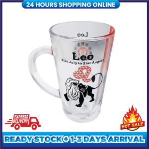 Zodiac Glass Mug -Leo 1pc (LOCAL READY STOCK)