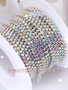 Rhinestones Chain Rhinestones Close Chain Trim Rhinestones Trim for Sewing Craft Jewelry Making Party Wedding Decoration