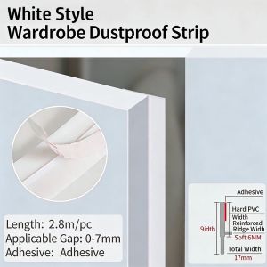 NEXASHOP Self-Adhesive Cabinet Door Dust Strips TPE 2.8M Dust-proof Strip Wardrobe Seal Insect-proof
