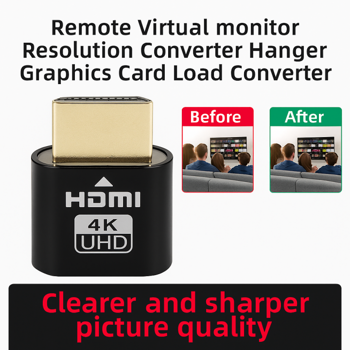 รีโมทดองเกิล การ์ดจอ อุปกรณ์สตรีมมิ่งทีวี HDMI จอแสดงผลเสมือน远程转换器显卡负载 ...