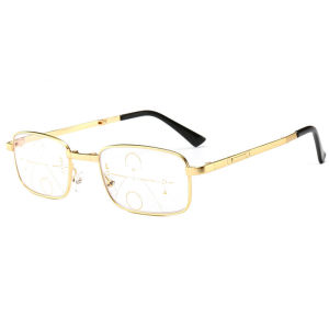 OYKI New With Leather Case Folding Reading Glasses For far And Near Anti-Blue Anti-Radiation Progressive Bifocal Glasses for Men Portable Magnifying Eyeglasses +100~+400