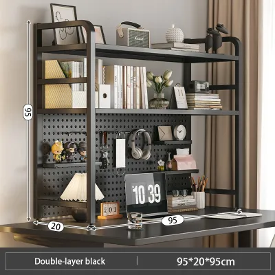 Iron table storage with perforated panel Double-layer table storage